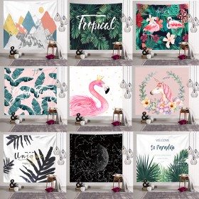 Home flamingo tapestry green pineapple hanging cloth Unicorn background cloth